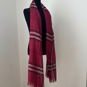 Burberry Plaid Scarf Fuschia Pink